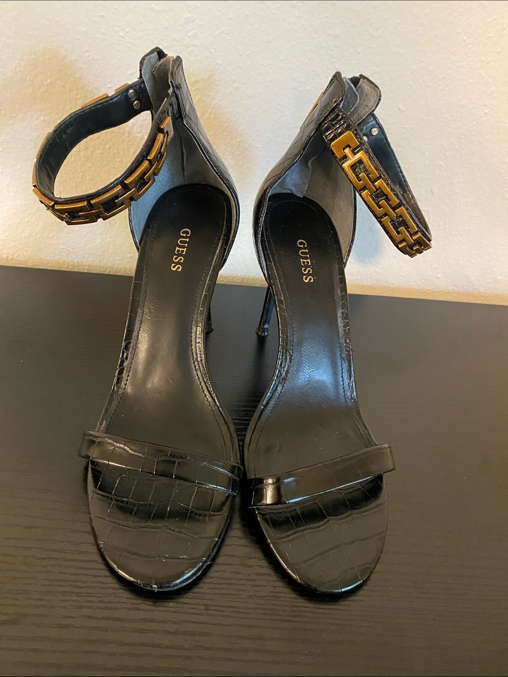 Black Strap Heels - Picture 1 of 12